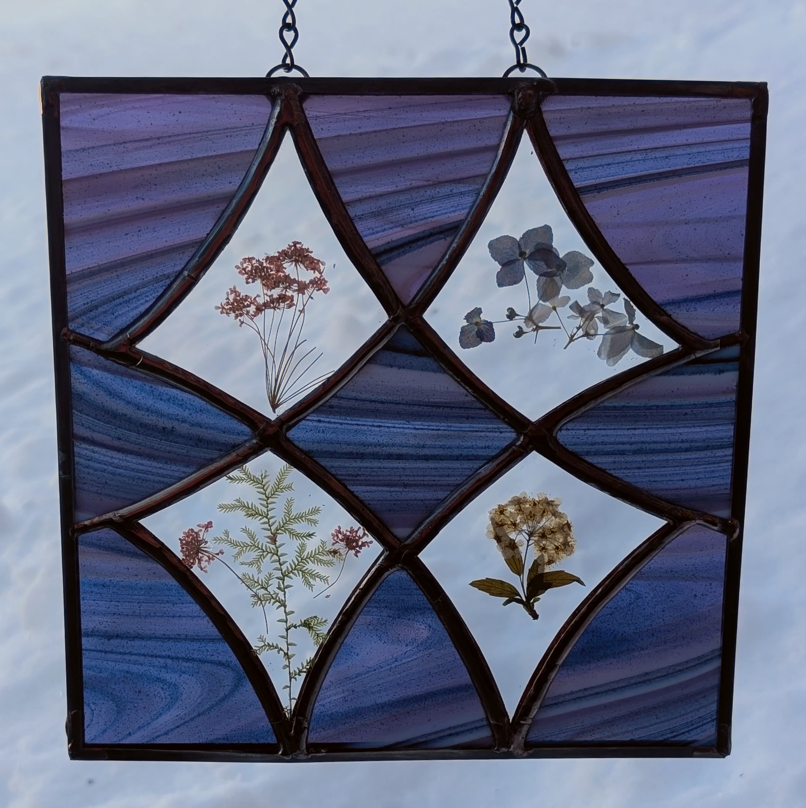 Copper Foil + Pressed Flowers